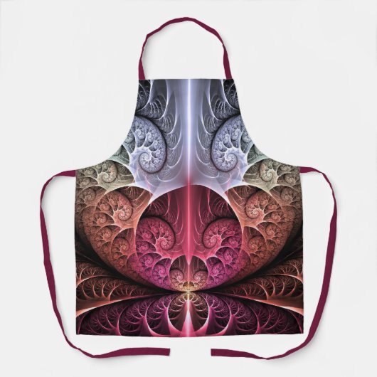 Hartslag, Abstracte Surreal Fantasy Fractal Art Schort (Voorkant)