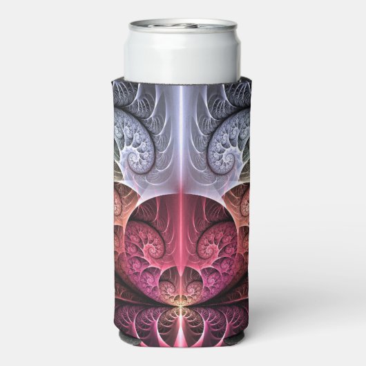 Hartslag, Abstracte Surreal Fantasy Fractal Art Seltzer Blikjeskoeler (Seltzer Achterkant)