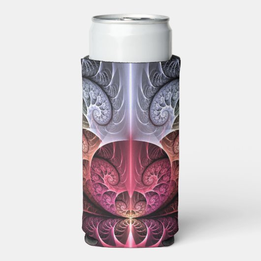 Hartslag, Abstracte Surreal Fantasy Fractal Art Seltzer Blikjeskoeler (Seltzer Voorkant)