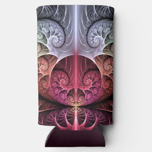 Hartslag, Abstracte Surreal Fantasy Fractal Art Seltzer Blikjeskoeler (Achterkant)