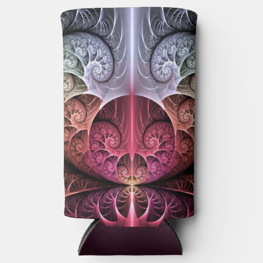 Hartslag, Abstracte Surreal Fantasy Fractal Art Seltzer Blikjeskoeler (Voorkant)