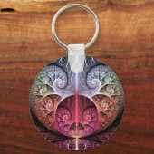 Hartslag, Abstracte Surreal Fantasy Fractal Art Sleutelhanger (Achterkant)