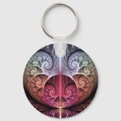 Hartslag, Abstracte Surreal Fantasy Fractal Art Sleutelhanger (Achterkant)