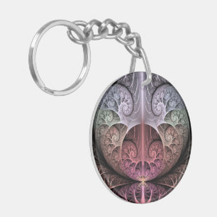 Hartslag, Abstracte Surreal Fantasy Fractal Art Sleutelhanger