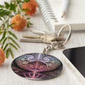 Hartslag, Abstracte Surreal Fantasy Fractal Art Sleutelhanger (Zijkant)