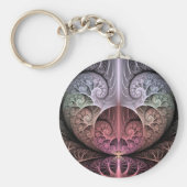 Hartslag, Abstracte Surreal Fantasy Fractal Art Sleutelhanger (Voorkant)