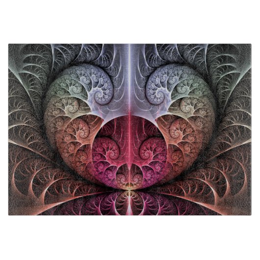 Hartslag, Abstracte Surreal Fantasy Fractal Art Snijplank (Voorkant)