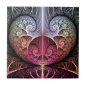 Hartslag, Abstracte Surreal Fantasy Fractal Art Tegeltje (Voorkant)