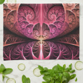 Hartslag, Abstracte Surreal Fantasy Fractal Art Theedoek (Gevouwen)