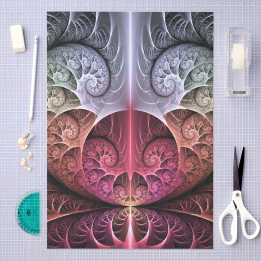 Hartslag, Abstracte Surreal Fantasy Fractal Art Tissuepapier (Craft)