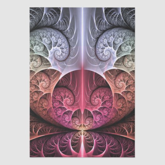 Hartslag, Abstracte Surreal Fantasy Fractal Art Tissuepapier (Voorkant)