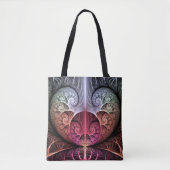 Hartslag, Abstracte Surreal Fantasy Fractal Art Tote Bag (Voorkant)