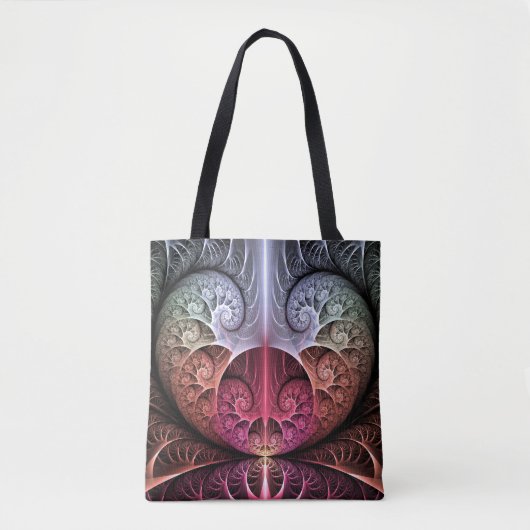 Hartslag, Abstracte Surreal Fantasy Fractal Art Tote Bag (Voorkant)