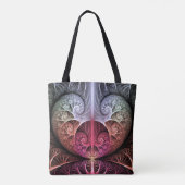 Hartslag, Abstracte Surreal Fantasy Fractal Art Tote Bag (Achterkant)