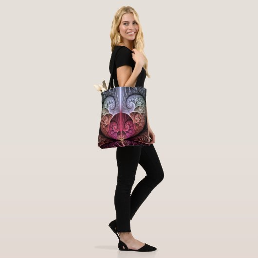 Hartslag, Abstracte Surreal Fantasy Fractal Art Tote Bag (Op model)