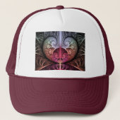 Hartslag, Abstracte Surreal Fantasy Fractal Art Trucker Pet (Voorkant)