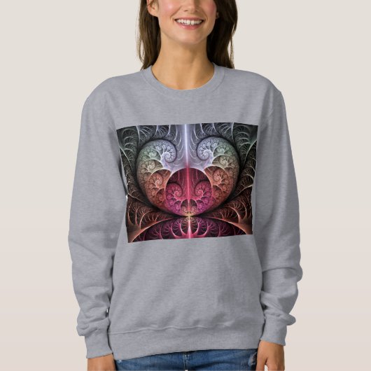 Hartslag, Abstracte Surreal Fantasy Fractal Art Trui (Voorkant)