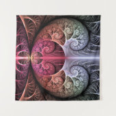 Hartslag, Abstracte Surreal Fantasy Fractal Art Wandkleed (Voorkant (horizontaal))