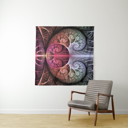 Hartslag, Abstracte Surreal Fantasy Fractal Art Wandkleed (In Situ (horizontaal))