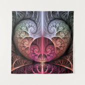 Hartslag, Abstracte Surreal Fantasy Fractal Art Wandkleed (Voorkant)