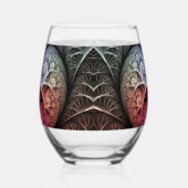 Hartslag, Abstracte Surreal Fantasy Fractal Art Wijnglas Zonder Voet (Links)