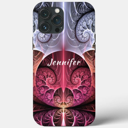 Hartslag, Abstracte Surreal Fantasy Fractal Name Case-Mate iPhone Case (Achterkant)