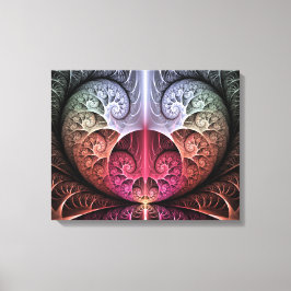 Hartslag, Abstracte Surrealistische Fantasie Fract Canvas Afdruk