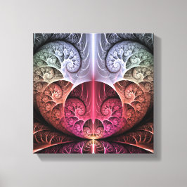Hartslag, Abstracte Surrealistische Fantasie Fract Canvas Afdruk