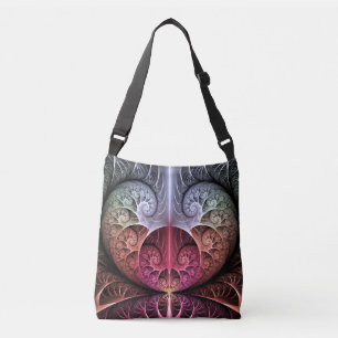 Hartslag, Abstracte Surrealistische Fantasie Fract Crossbody Tas