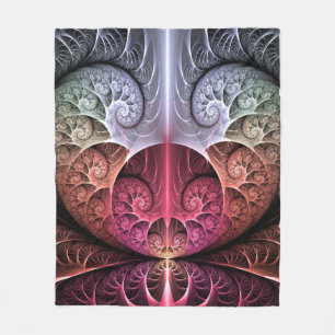Hartslag, Abstracte Surrealistische Fantasie Fract Fleece Deken