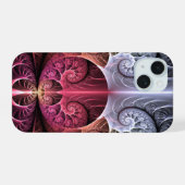 Hartslag, Abstracte Surrealistische Fantasie Fract iPhone 15 Case (Achterkant horizontaal)