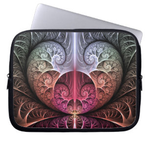 Hartslag, Abstracte Surrealistische Fantasie Fract Laptop Sleeve