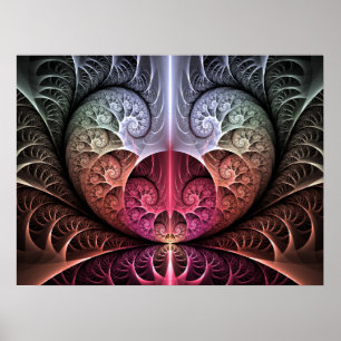 Hartslag, Abstracte Surrealistische Fantasie Fract Poster