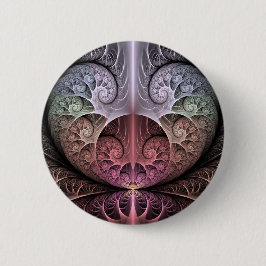 Hartslag, Abstracte Surrealistische Fantasie Fract Ronde Button 5,7 Cm