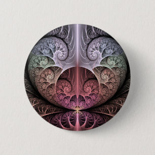 Hartslag, Abstracte Surrealistische Fantasie Fract Ronde Button 5,7 Cm