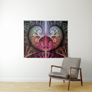 Hartslag, Abstracte Surrealistische Fantasie Fract Wandkleed