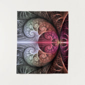 Hartslag, Abstracte Surrealistische Fantasie Fract Wandkleed (Voorkant)