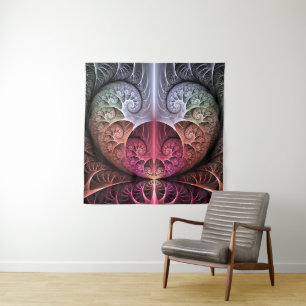 Hartslag, Abstracte Surrealistische Fantasie Fract Wandkleed