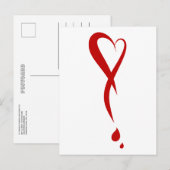 Hartslag als uitroepteken, bloedend hart briefkaart (Voorkant / Achterkant)