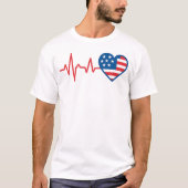 Hartslag American Flag Heart T-shirt (Voorkant)