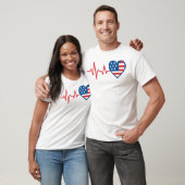 Hartslag American Flag Heart T-shirt (Unisex)