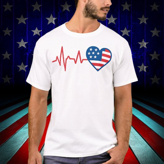 Hartslag American Flag Heart T-shirt