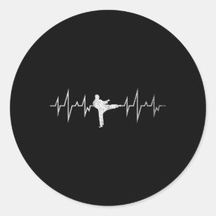 Hartslag Atleet Sparring Vechtkunst Zwarte Band Ronde Sticker
