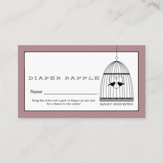  hartslag Baby luier Raffle Ticket Informatiekaartje (Voorkant)