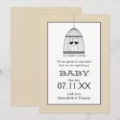  hartslag Baby Vervaldatum bekendmaking Kaart (Voorkant / Achterkant)