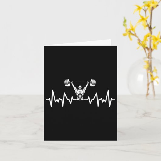 Hartslag Barbell Bodybuilding Weightlift Gym W Kaart (Gele Bloem)