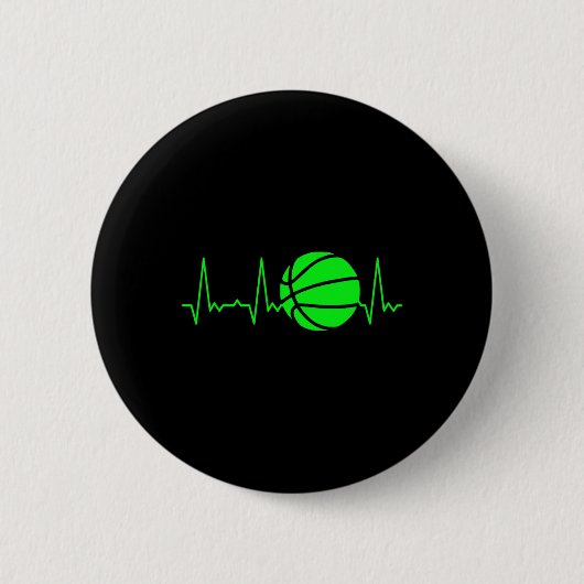 Hartslag Basketbal 5 Ronde Button 5,7 Cm (Voorkant)