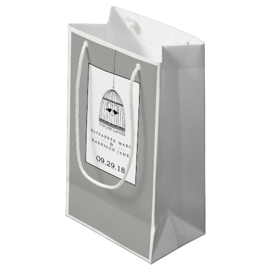  hartslag bruiloft met True Love Wedding Klein Cadeauzakje (Voorkant Gekanteld)