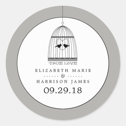  hartslag bruiloft met True Love Wedding Ronde Sticker (Voorkant)