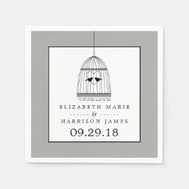  hartslag bruiloft met True Love Wedding Servetten